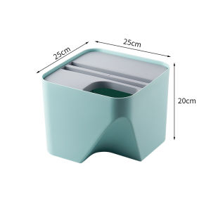 Onetwone Creative Sorting Trash Can Stackable Recycling Can Dry and Wet Separation Dustbin Household Garbage Bins with Lid Kitchen Classification Rubbish Bucket Bathroom Waterproof Waste Container Cleaning Tools