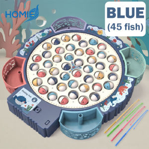 HOMIE Electric Magnetic Musical Rotating Fishing Board Game/Fun Catch Magnet Fish Challenge Play Set