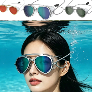 Kính bơi chống sương mù toàn cảnh 2 trong 1 HD chống thấm nước Kính thời trang chống trượt Lướt sóng Lặn Kính bơi chuyên nghiệp 2026