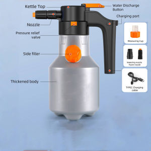 【รุ่นอัพเกรด】เครื่องพ่นโฟมไฟฟ้าเครื่องกำเนิดโฟม 2L สำหรับล้างรถ4000mAh แบตเตอรี่ลิเธียมทนทานต่อล้างรถผ้าขนหนูโฟมล้าง