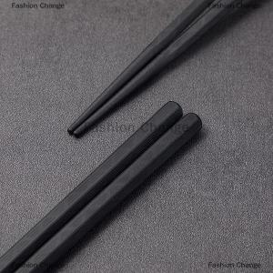 [COD] Fashion Change 1 Pairs Alloy Chinese Chopsticks Food Japanese Sushi Sticks Reusable Non Slip Dishwasher Safe Bamboo Shape Food Grade Chopsticks