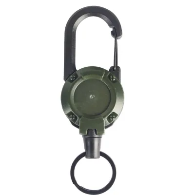 CANGMOTION Retractable Pull Reel Carabiner Elastic Pull Rope Heavy Duty Key Chains Easy Pull Buckle Spring Key Ring Outdoor
