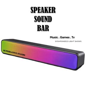 SOUND BAR SPEAKER Hi-Fi SURROUND SOUND GAMES MUSIC TV SYNCHRONISED LIGHT SHOW