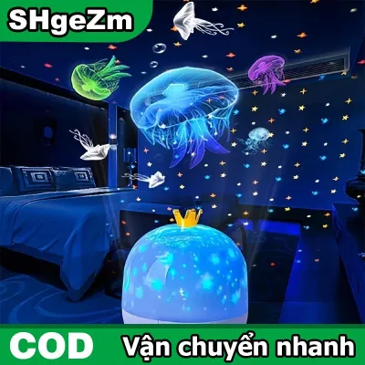 SHgeZm Xách Tay LED Ánh Sáng Ban Đêm Chiếu 15 Sao Đại Dương Theo Chủ Đề Phim Chiếu Đèn Cho Trẻ Em Món Quà Phòng Ngủ Thanh Trang Trí Nội Thất