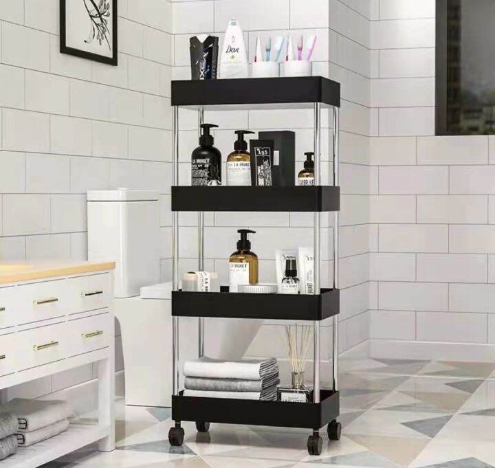 4 Layers Bathroom Rack, Kitchen Storage Rack Fridge Side Shelf, Layer ...