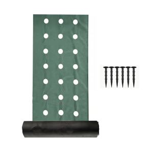 HENRYQ Biodegradable Perforated Grass Proof Cloth Double Layer Pre-punched Holes Weed Proof Cloth Heavy Duty Non-woven Breathable Weed Barrier Vegetable Gardens