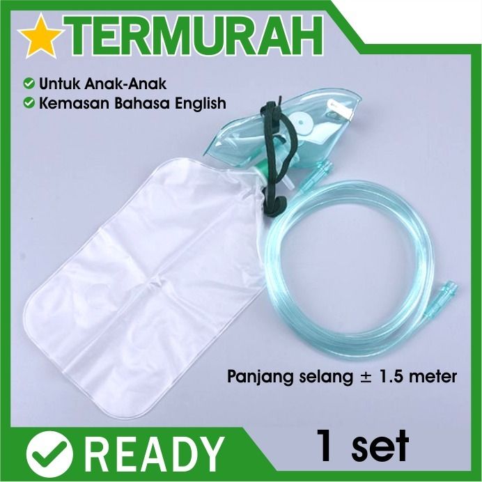 ukuran anak Non Rebreathing Oxygen Masker Oksigen Mask Selang NRM kantung sungkup kantong