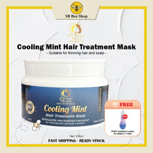 Moos Cooling Mint Hair Treatment Mask 350ml - With Cool Scrub ( MS 13 ) - FREE Essence Leave In 120ml x 1 unit