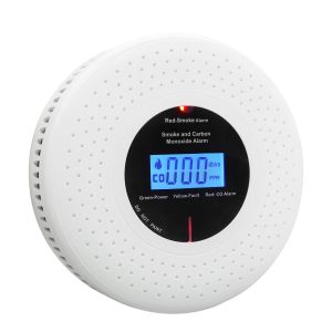 Carbon Monoxide Detector and Smoke Combination CO Alarm Sensor Low-Power LCD Display for Home Safety