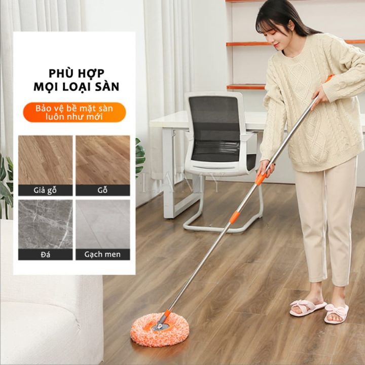 Cây lau nhà, chổi lau nhà tự vắt xoay 360 độ, cây lau nhà thông minh ...