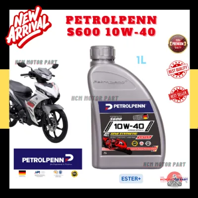PETROLPENN S600 10W-40 SEMI SYNTHETIC 4T (1 LITER) WITH ESTER MINYAK KRISS Y15 LC135 VF3I EBONUS EX5