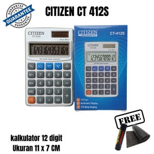 Kalkulator CT 412 S Sekolah Toko Kantor Ukuran Saku 12 Digit 112 Step Auto Replay Check Correct