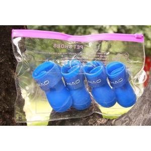 4 Pieces Waterproof Pet Boots Shoes Puppy Candy Colors Non-Slip Rain Shoes Pet Boots