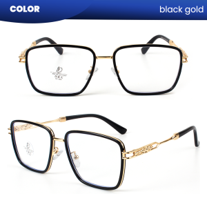 IOOI Eyewear - Kacamata Kotak Metal PC Lensa Anti Radiasi Blueray Photocromic Wanita 23066