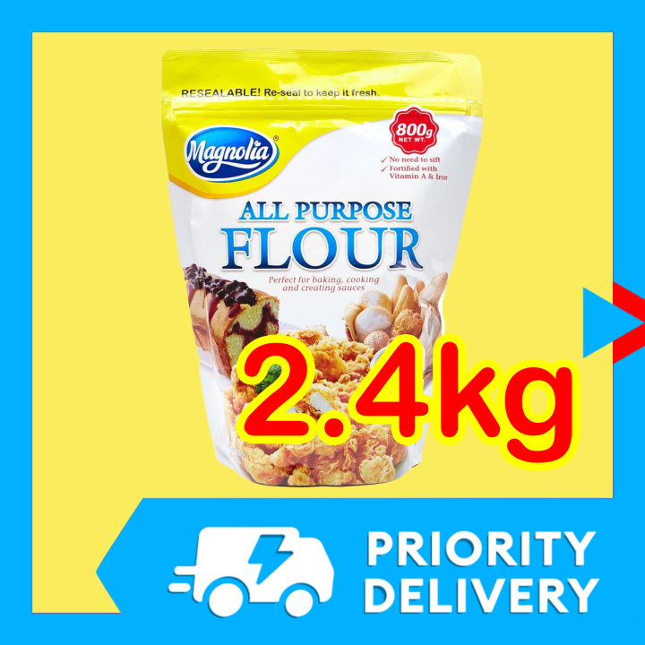 2.4kg Magnolia ALL PURPOSE FLOUR for Baking Bread Cake (3x 800g) San