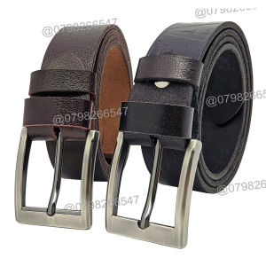 Tặng đục lỗ - Thắt lưng nam da bò thật DHM-309 | Khoá kim chì màu xám trơn mạnh mẽ | Bảo hành 12 tháng