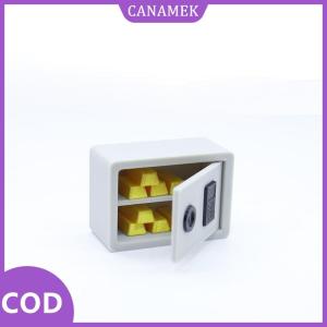 CANAMEK✨ 1 Bộ quy mô 1 12 Dollhouse Vàng Bar an toàn mini mô hình mô phỏng thu nhỏ mật khẩu an toàn lưu trữ Tủ trang trí cảnh nhà