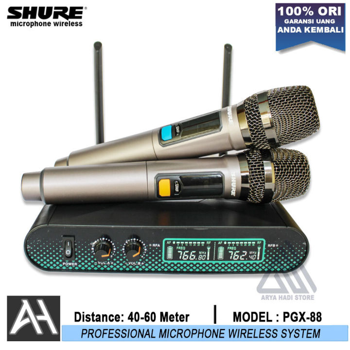 Microphone Wireless Shure PGX 88 Original Mikrofon 2 Handheld Frequency UHF PGX 88 Lazada Indonesia