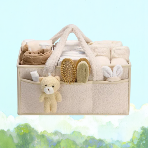 Baby Fleece Handheld Diaper Storage Bag with Extra-Large Capacity Practical Mommy Bag Car Storage Ideal Boy & Girl Shower Gift