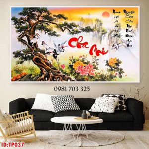 Gạch tranh 3D thư pháp