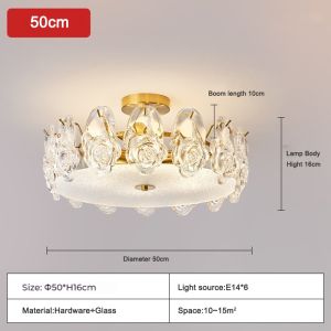 IGDL โคมระย้า LED ที่ทันสมัยดอกกุหลาบโคมไฟเพดานแก้วห้องนั่งเล่นห้องนอนโคมไฟโคมไฟตกแต่งบ้าน