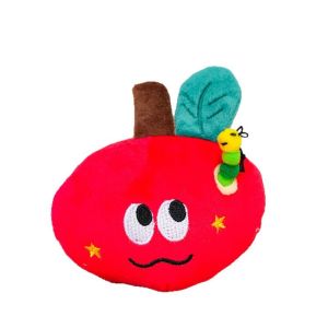 Oldlaiben Apple with Worm Apple Keychain Simulation Red Apple Plush Toy Friends Surprise Gift Birthday 苹果挂件