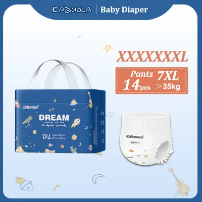 Kaduola Mega Size Baby Diapers 7XL Ultra-Soft Diaper Pants XXXXXXXL Super Thin & Breathable Pull-ups Lampin For Chubby Baby & Toddler【35-80Kg】