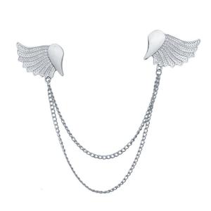 Trendy Wing Shaped Tie Clip Sturdy Zinc Metal Accessory Unique Angel Wing Tie Clip For Professional Style