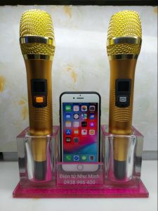 Đế micro để bàn / Hộp gác micro không dây để bàn chất liệu Thủy Tinh chịu Lực