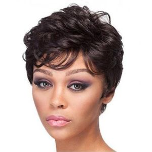 BAIXL Brown Black Party Invisible Hair Extension Natural Hair Accessories Female Syhthetic Wig Side Part Curly  Wig Short Wavy Wig Women Bob Hair Lady Mommy Wigs