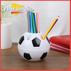 zhanjietun 1pc Soccer Ball Shaped Toothbrush Pen Pencil Holder Desktop Rack Student Gift
