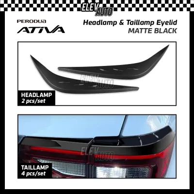 Perodua Ativa Headlamp & Taillamp Eyelid Trim Carbon Chrome Black Cover Bodykit Gear Up GearUp Accessories