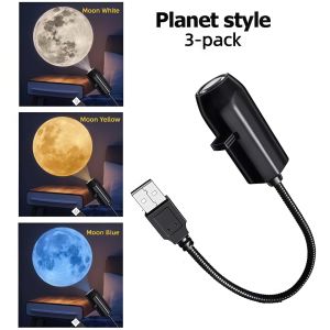 LED Planet Projection Lamp Starry Sky Light USB Galaxy Night Lights 1/3/6/10PCS Bedroom Decor Light
