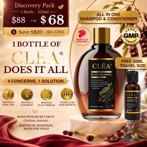 CLÉA BO KET SHAMPOO Discovery Pack | 350ml + FREE 50ml Travel Size | Made in Singapore