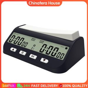 Chess Clock Black Digital Chess Timer Competition Game Stopwatch for Board Games