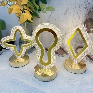 PANE5 Dimmable Crystal Night Light Touch Control Cordless Decorative Lighting Elegant Soft Light Star Bedside Lamp Room Decoration