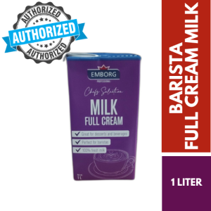 EMBORG Chefs Selection Barista Milk 1Lx12 - Rich Creamy UHT Milk Halal Certified for Cooking & Baking
