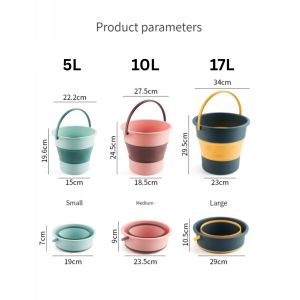 Convenient Portable Versatile Foldable Bucket with Handle Easy Storage Durable Lightweight Space-saving Pail