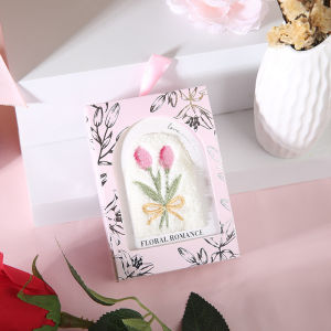 SG Specool®Tulip Embroidered Towel Gift Box Wedding Souvenir Small Gifts for Bridesmaids Children Gifts Opening Event Gift