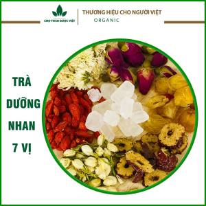 10 Gói trà hoa dưỡng nhan 7 vị hoa hồng hoa cúc nụ nhài long nhãn kỳ tử táo đỏ đường phèn