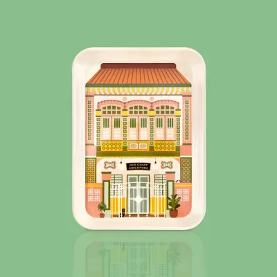 Singapore Souvenir Plate – (5 designs) Shophouses Peranakan Katong / Little India / Haji / Joo Chiat Shphouse