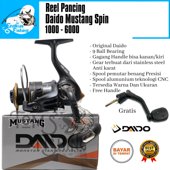 Reel Pancing Daido Mustang Spin 1000 - 6000 (9 Bearing) Gratis