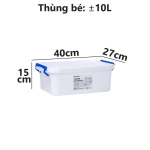 Thùng chữ nhật 10L 18L 30L nhựa VIỆT NHẬT - Có nắp khóa cài - Đựng đồ chơi quần áo - 5331/2/3