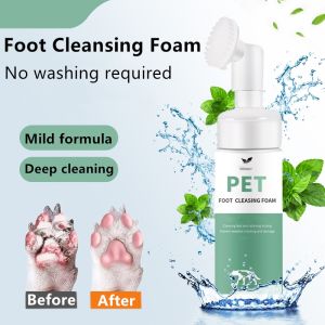 150ml Pet Paw Cleansing Foam Foot Care Pet Foot Care Pet Cat Dog Foot Wash outdoor