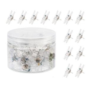50/60/80/160Pcs Push Pin Hangers Decorative Push Pin Hooks Picture Hanging Pin Push Pin with Clear Clip for Cork Board