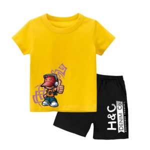 Setelan Kaos Anak Laki Laki Baju Setelan Lengan Pendek Pakaian Anak Laki Set Celana Cario Kids Motif DTF Motif Jempol 1-10 Tahun