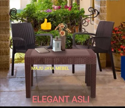 MEJA TAMU BESAR/ MEJA SOFA PLASTIK ROTAN ANYAMAN SUPER KUAT TEBAL KOKOH