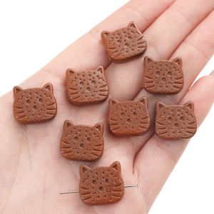 17x16mm 5pcs/bag Acrylic Biscuit Kitten Mic Head For Handmade Bracelet Necklace Earring Keychain DIY Craft Jewelry Making Accessories