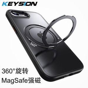 Case For iPhone 17E 16E 360° Ring Acrylic Silicone Matte Transparent Hard Silicone Cover For iPhone 17 E Shell Bumper
