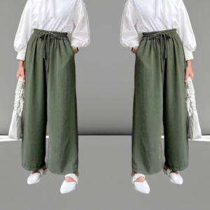 Celana kulot crinkle Airflow/Celana Kulot crinkle full pinggang karet elastis